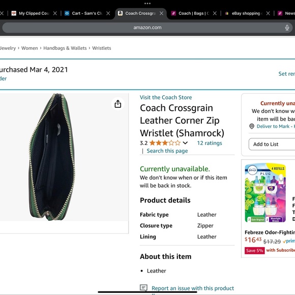 EUC, Large Coach phone wallet, Coach corner zip wristlet, both in Shamrock green - Picture 7 of 8